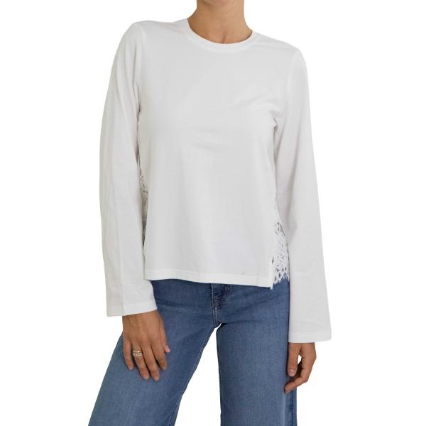 Maglia con retro in pizzo girocollo Only